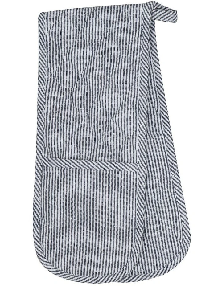 Lina Stripe Double Oven Mitt in Navy