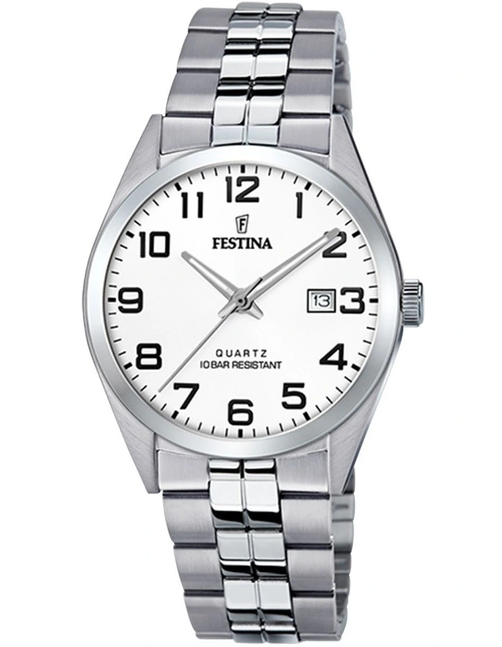 Classic Stainless Steel Watch in Silver