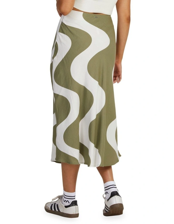 Waves Annika Midi Skirt in Green