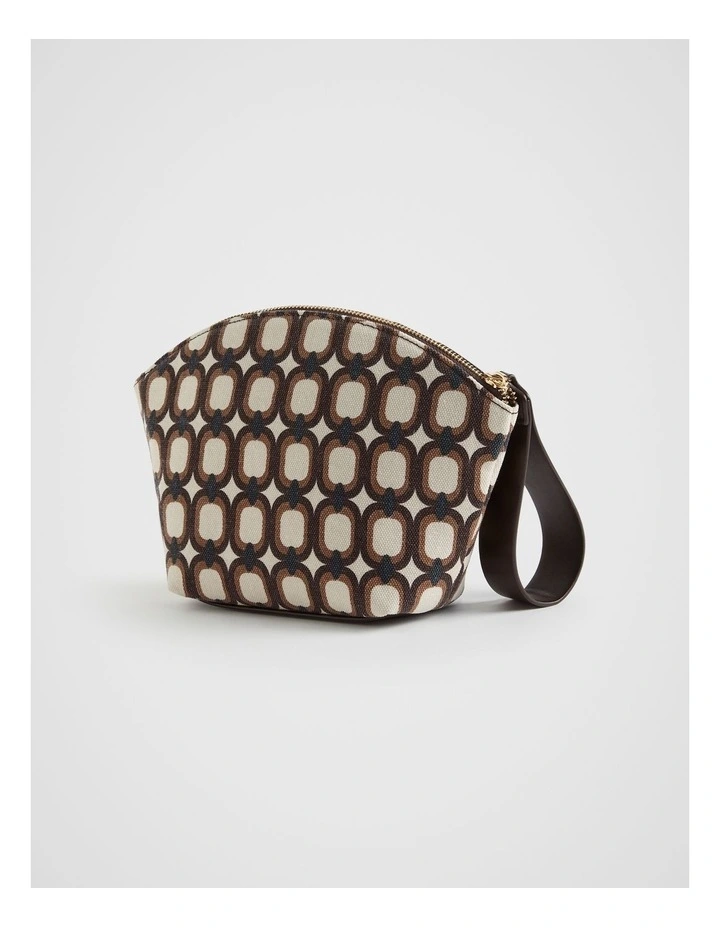 Pocket Detail Fabric Pouch in Multi Retro