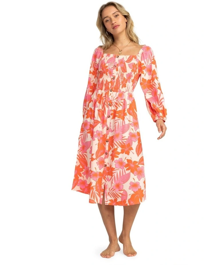 Sunshine Spirit Midi Dress in Orange