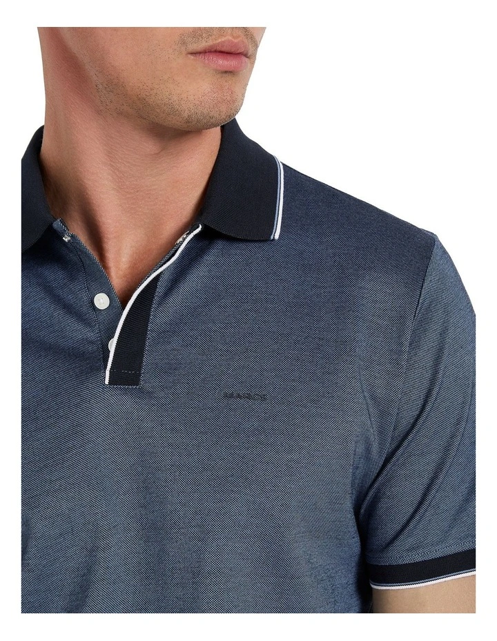 Ethan Mercerized Polo Shirt in Topaz Blue