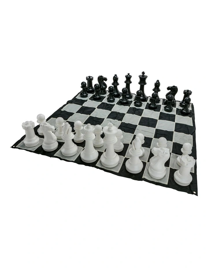 Mega Size Plastic Outdoor Chess Game Set w/Mat 1.5x1.5m