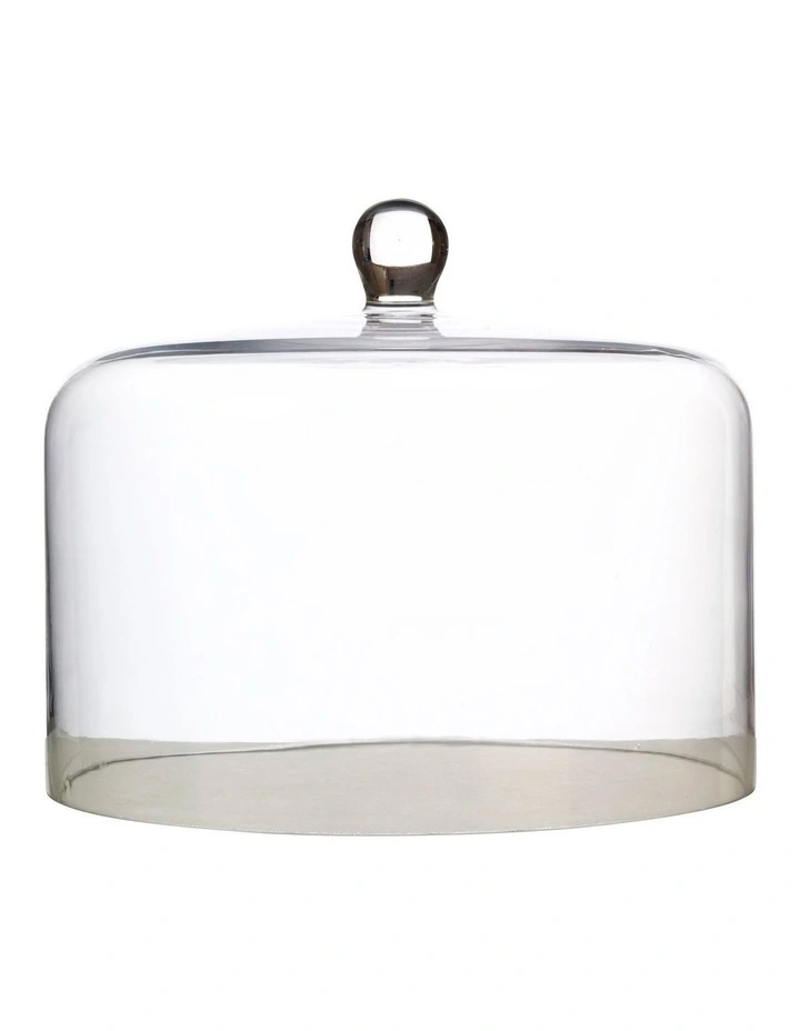 Diamante Straight Sided Cake Dome Gift Boxed 26x20cm in Clear