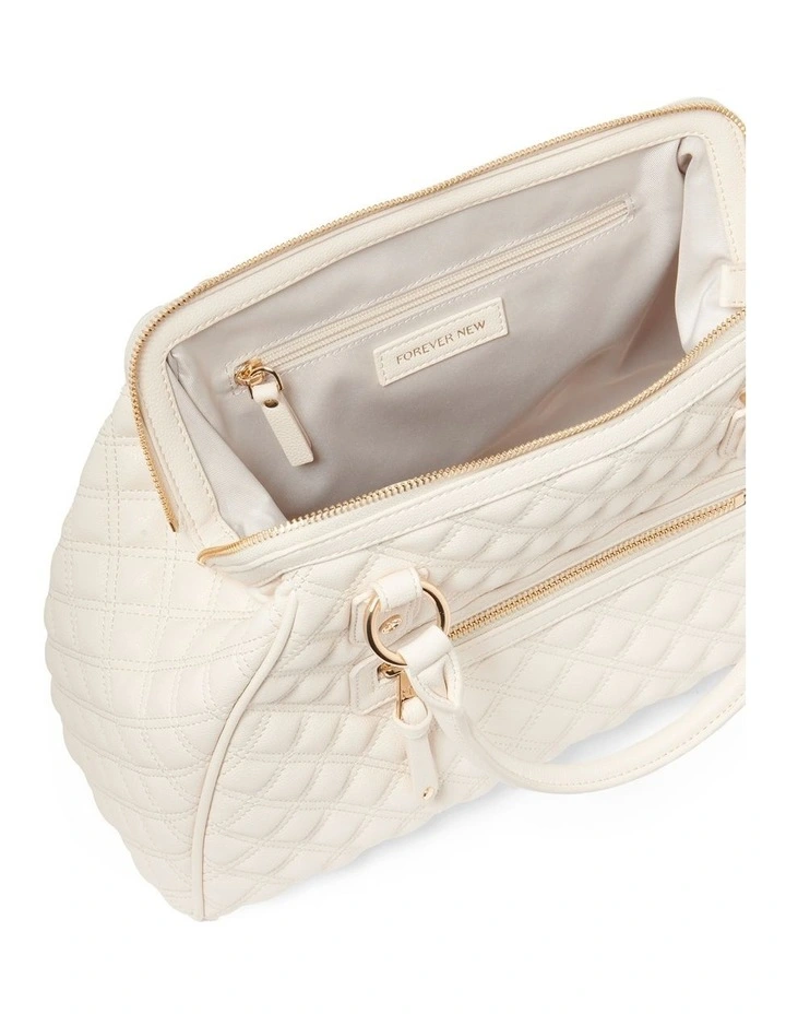 Signature Grace Quilted Tote Bag in White