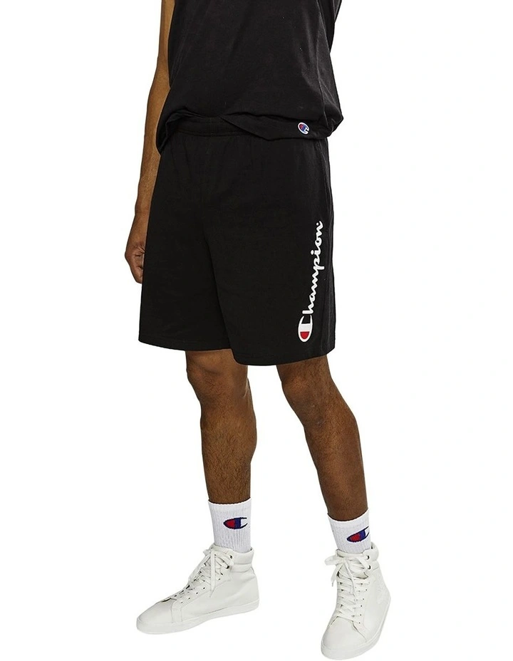 Script Jersey Short in Black