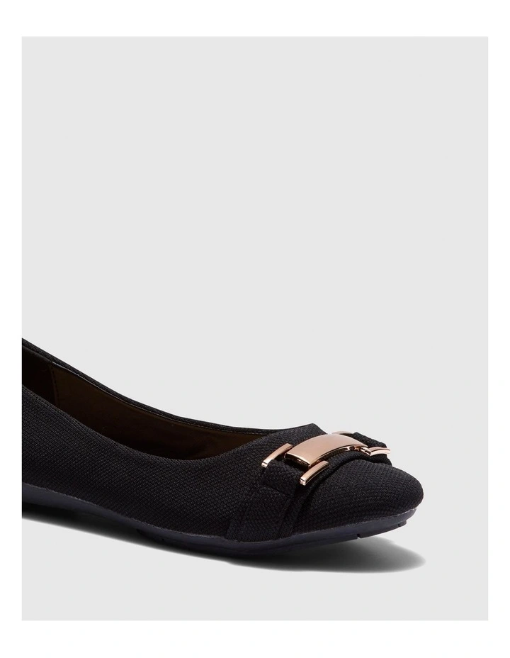 Enza Ballet Flat in Black