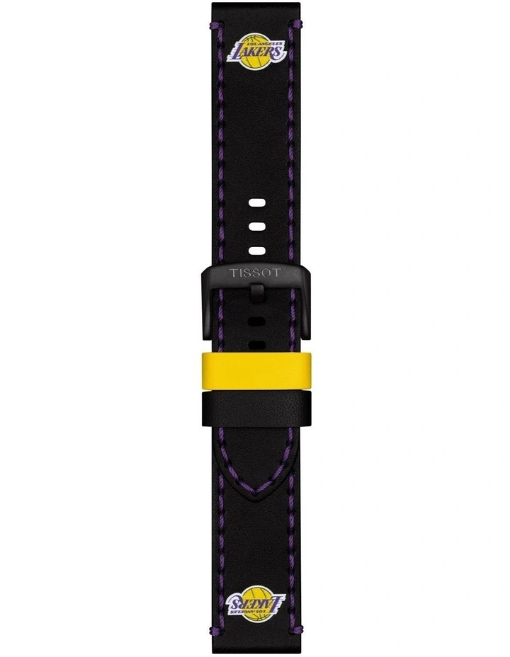 Official NBA Leather 22mm Watch Strap in Los Angeles Lakers Black