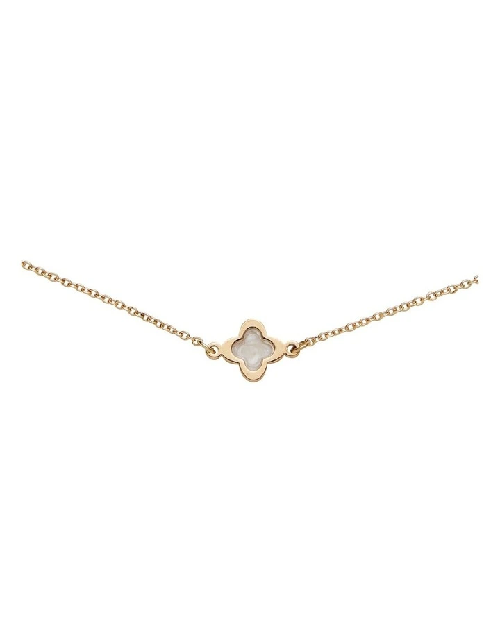 Clover Station Necklace in White