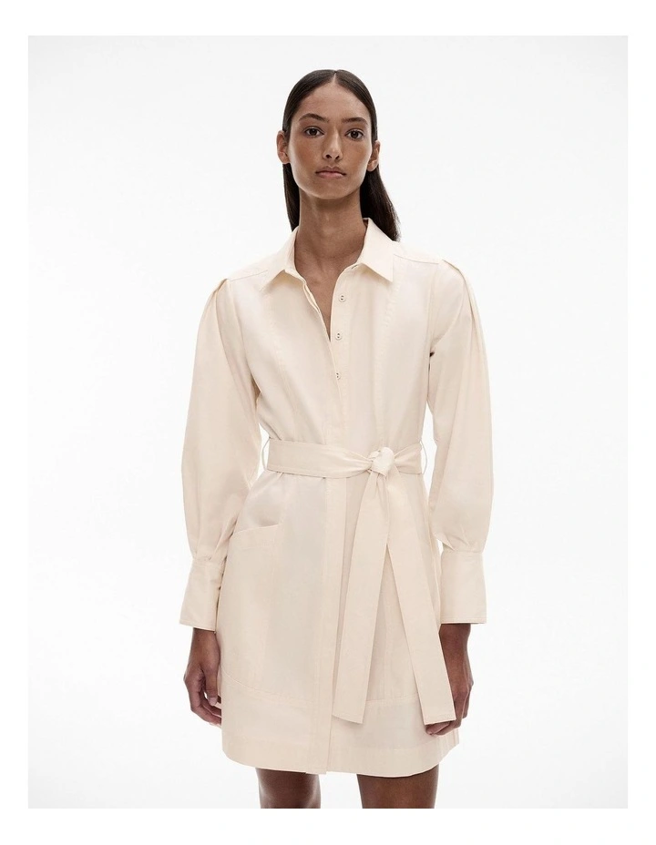 Organic Cotton Twill Dress in Cream