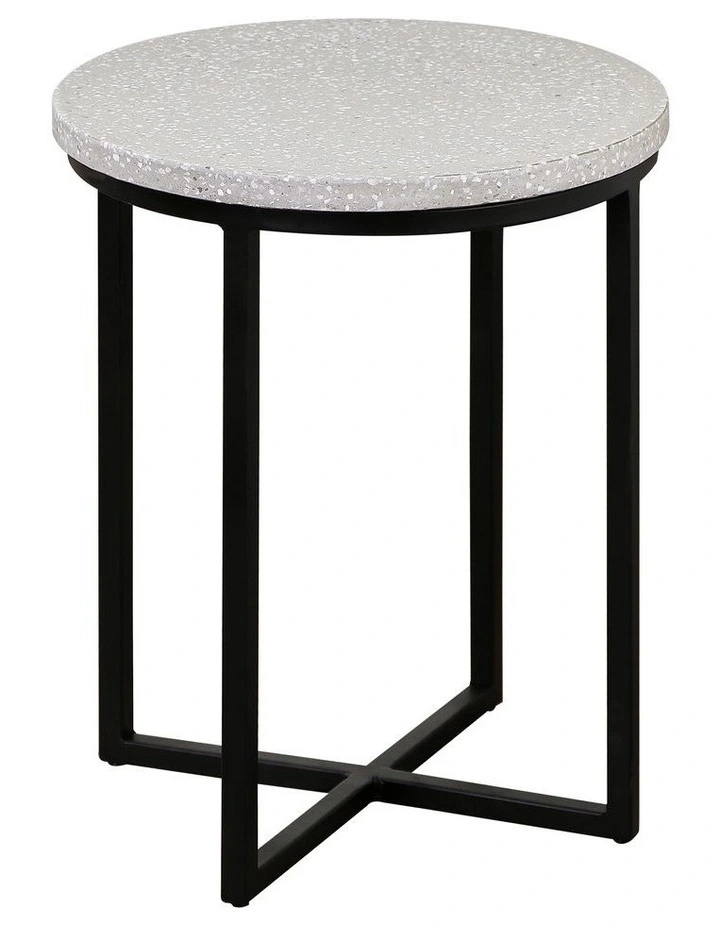 Rupert Terrazzo Small Side Table 45cm in Grey