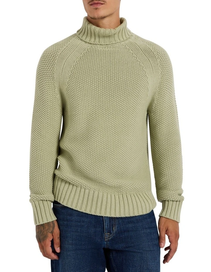 Reggie Roll Neck Knit Sweater in Matcha