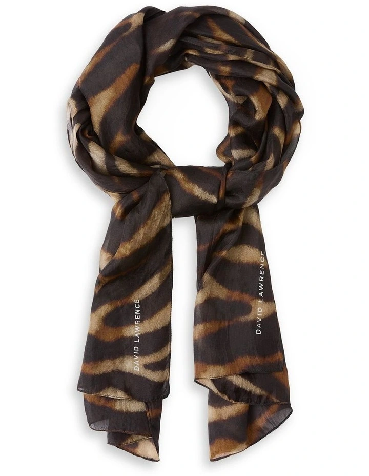 Sesia Silk Scarf in Black Multi