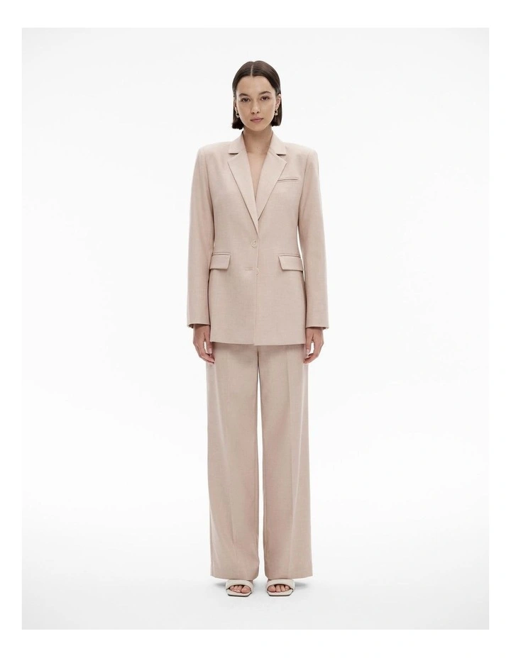 Tailored Yarn Dye Single Breasted Blazer in Bone
