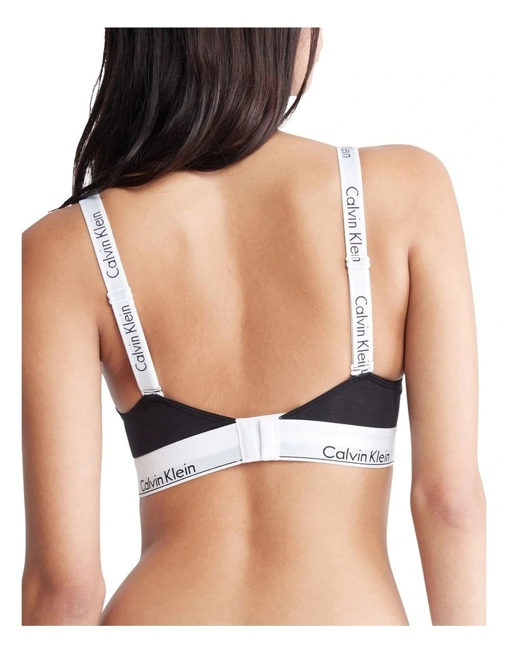 Modern Cotton Lightly Lined Bralette In Black