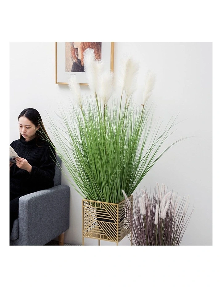 Potted Bulrush Grass Artificial Plant 110cm in Multi