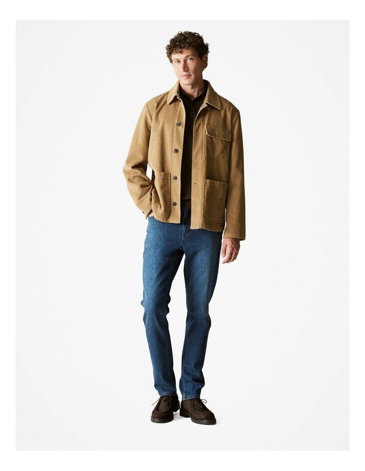 Corduroy Pocket Detail Jacket in Rich Tan