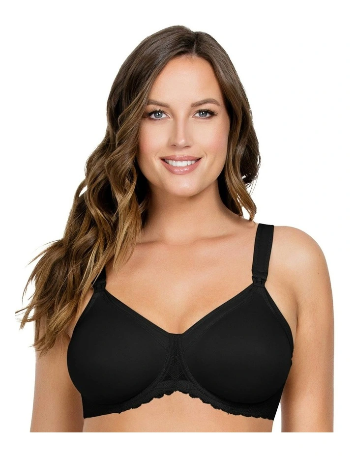 Leila Seamless Underwire Nursing Bra in Black