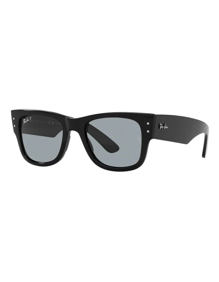 Mega Wayfarer Polarised Sunglasses in Black