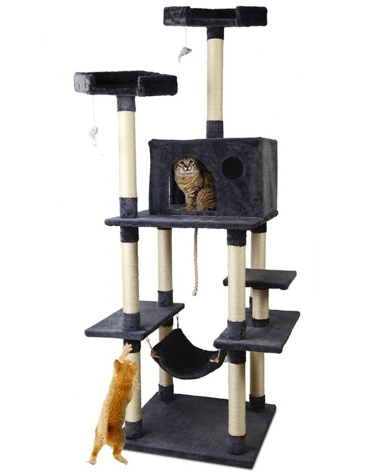 Tower Scratching Cat Tree 184cm in Dark Grey