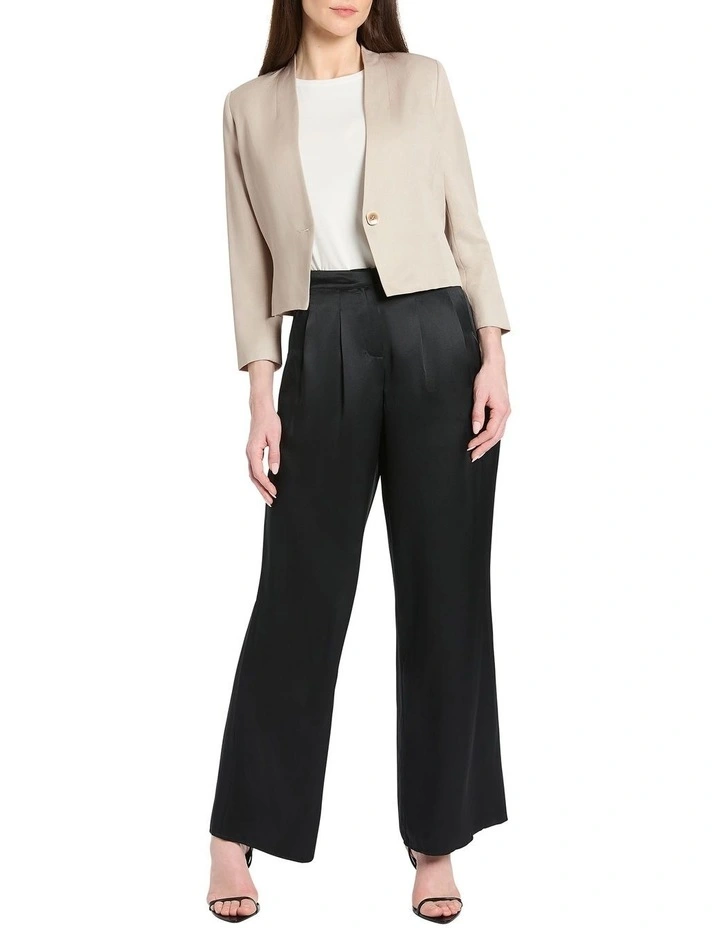 Mavie Cropped Jacket in Stone