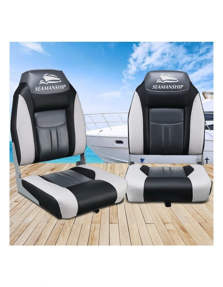 Folding Boat Seats x2 in Black