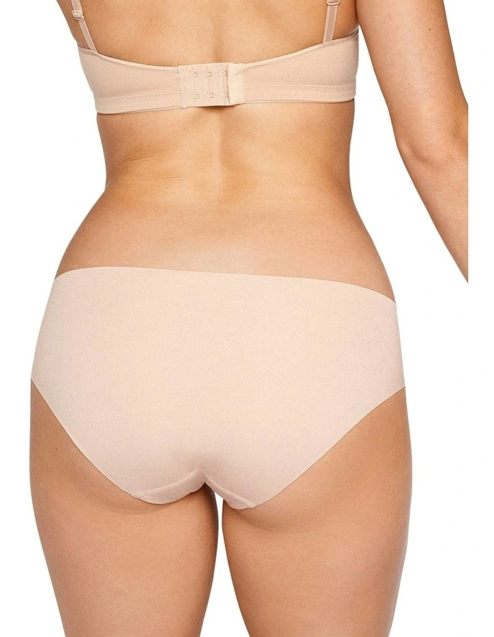 Cotton & Modal Seamless Invisible Hipster Brief in Light Beige