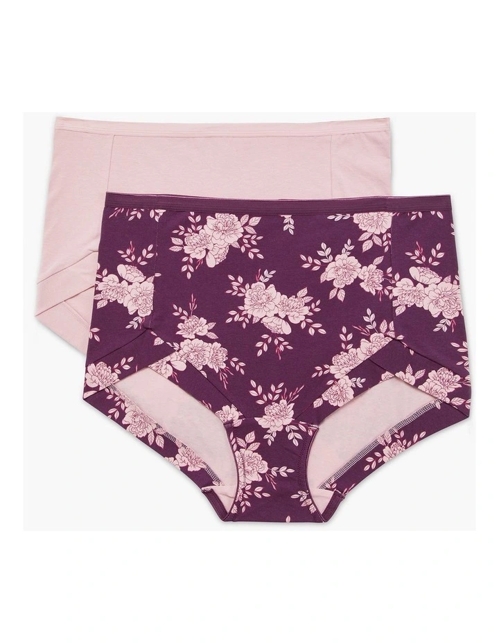 Eco Cotton Peony Briefs 2 Pack in Floral