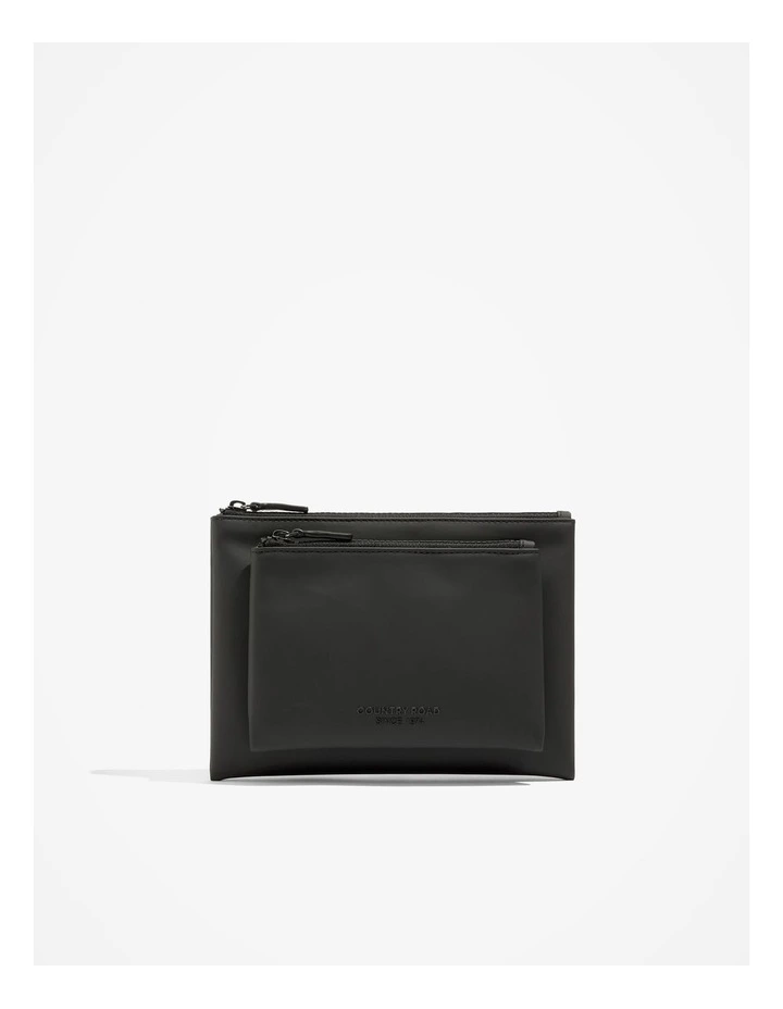 Double Zip Pouch in Black