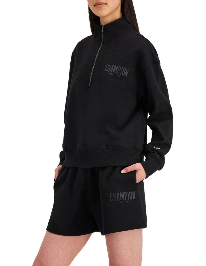 Rochester Base Quarter Zip Pullover in Black