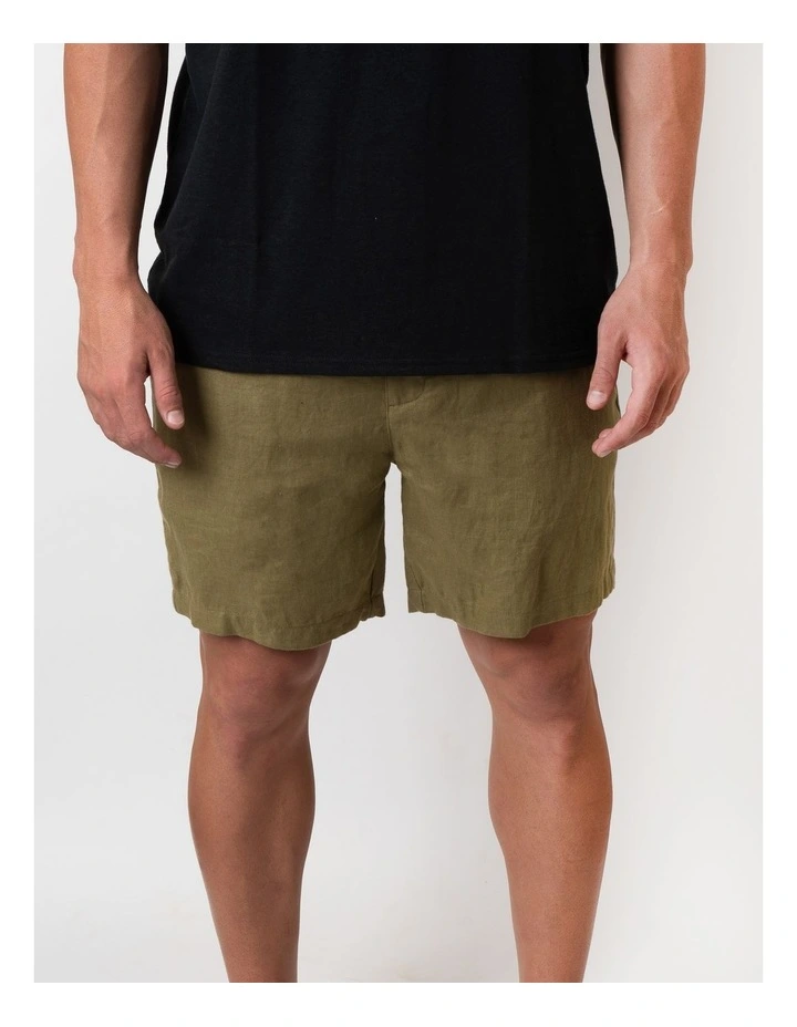 Linen Shorts in Khaki