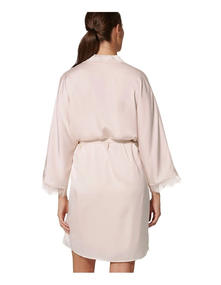 Satin Secrets Kimono Robe in Pink