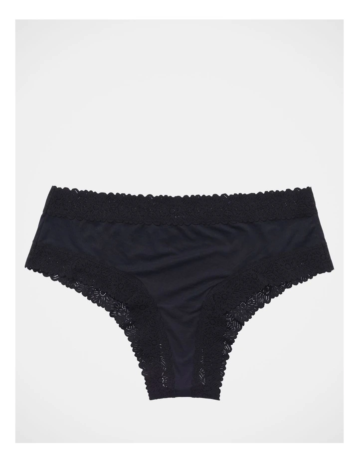Sunnie Blossom Lace Cheeky Underwear in True Black