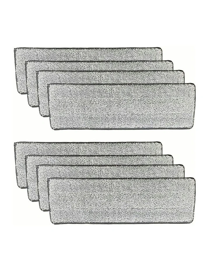 Flat Mop Soft Durable Reusable Microfiber Replacement Pads 8 Pack in Grey