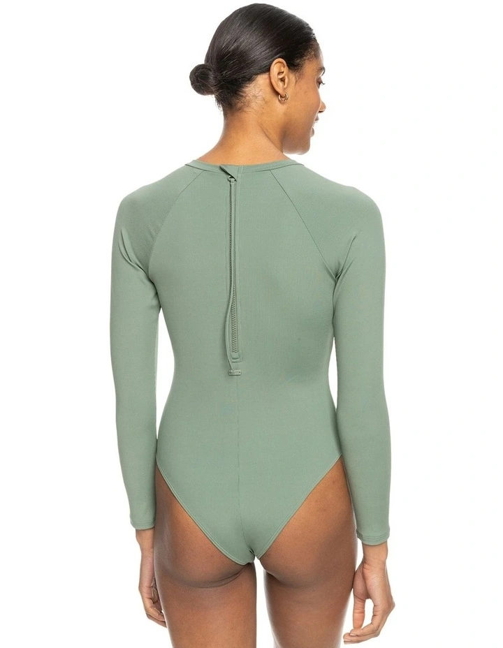 Pro The Overhead Long Sleeve One Piece Swimsuit in Agave Green