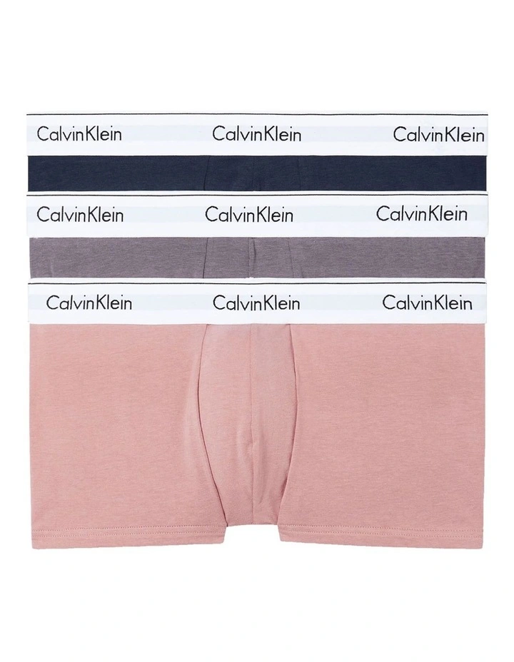 Modern Cotton Stretch Low Rise Trunks 3 Pack in Multi