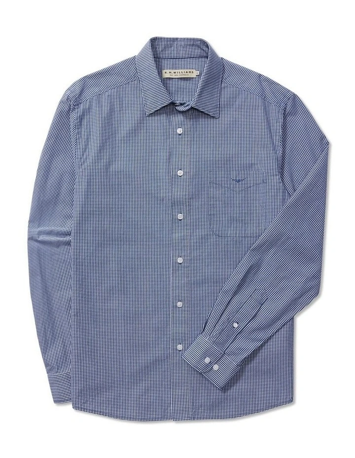 Collins Check Long Sleeve Shirt in Navy White