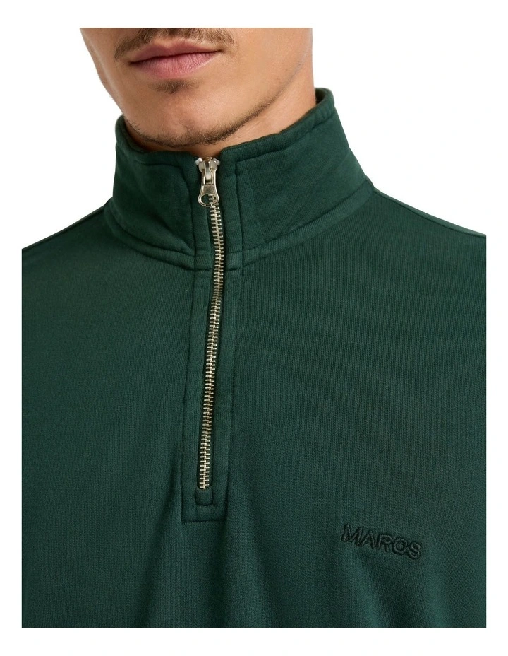 Baltimore 1/4 Zip Sweat in Deep Forest