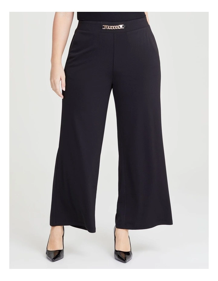 Midas Knit Wide Leg Pant in Black
