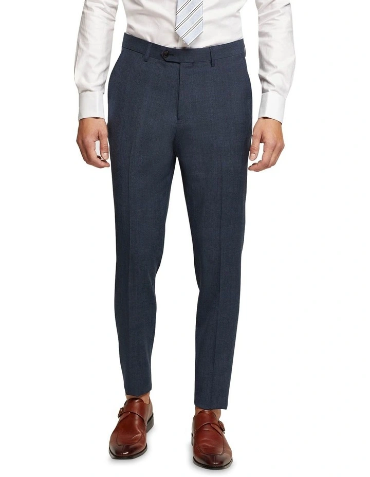 Byron Wool Stretch Suit Trousers in Blue