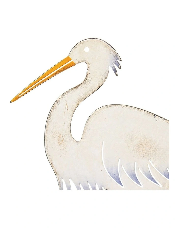 Heron Bird Ornament Set of 2 in Natural