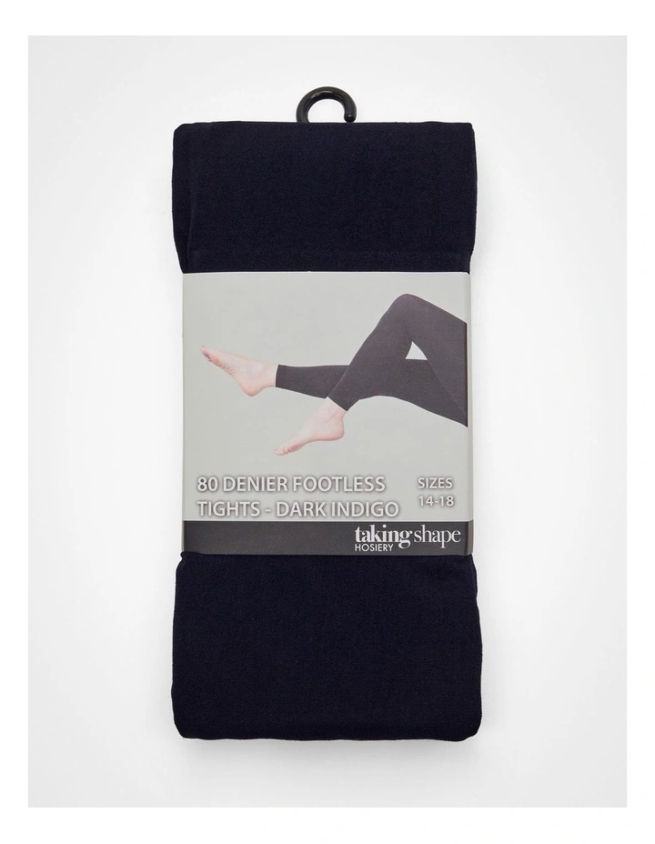 80D Footless Tights in Dark Indigo