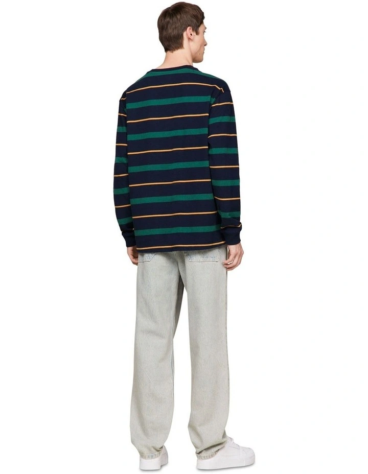 Stripe Long Sleeve T-Shirt in Blue