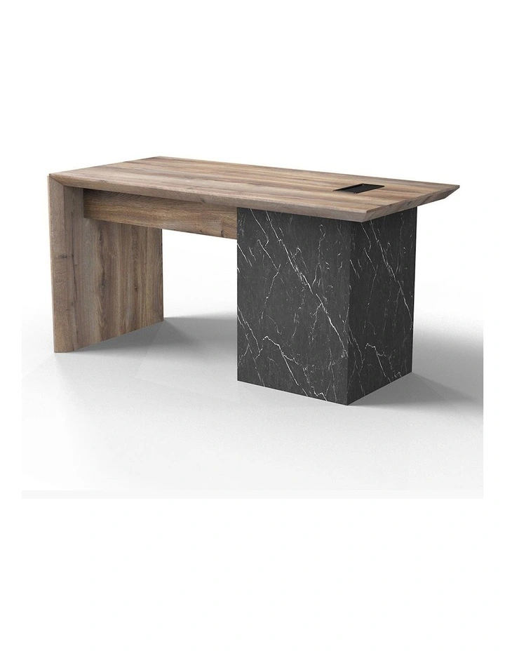Logan Executive Reversible Desk 180cm in Warm Oak/Black