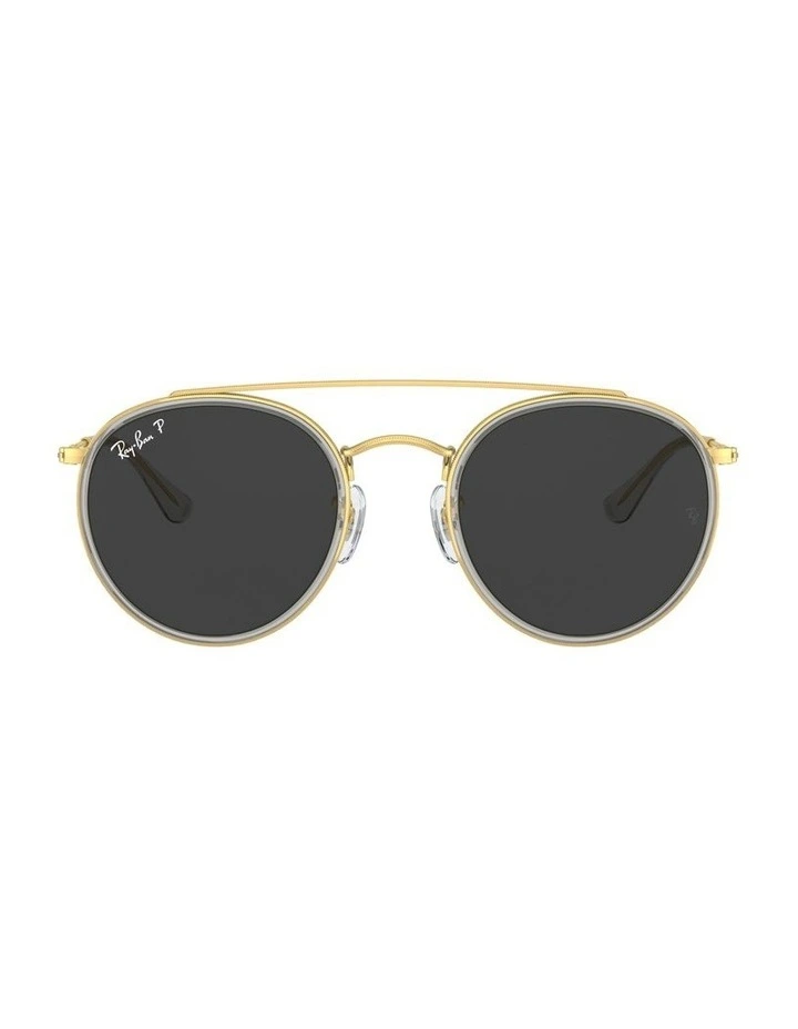 Round Double Bridge Gold RB3647N Polarised Sunglasses