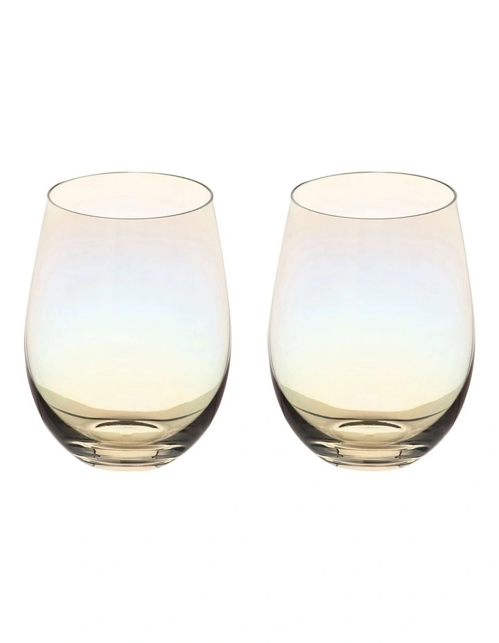 Glamour Stemless Glass 560ML Set of 2 in Iridescent
