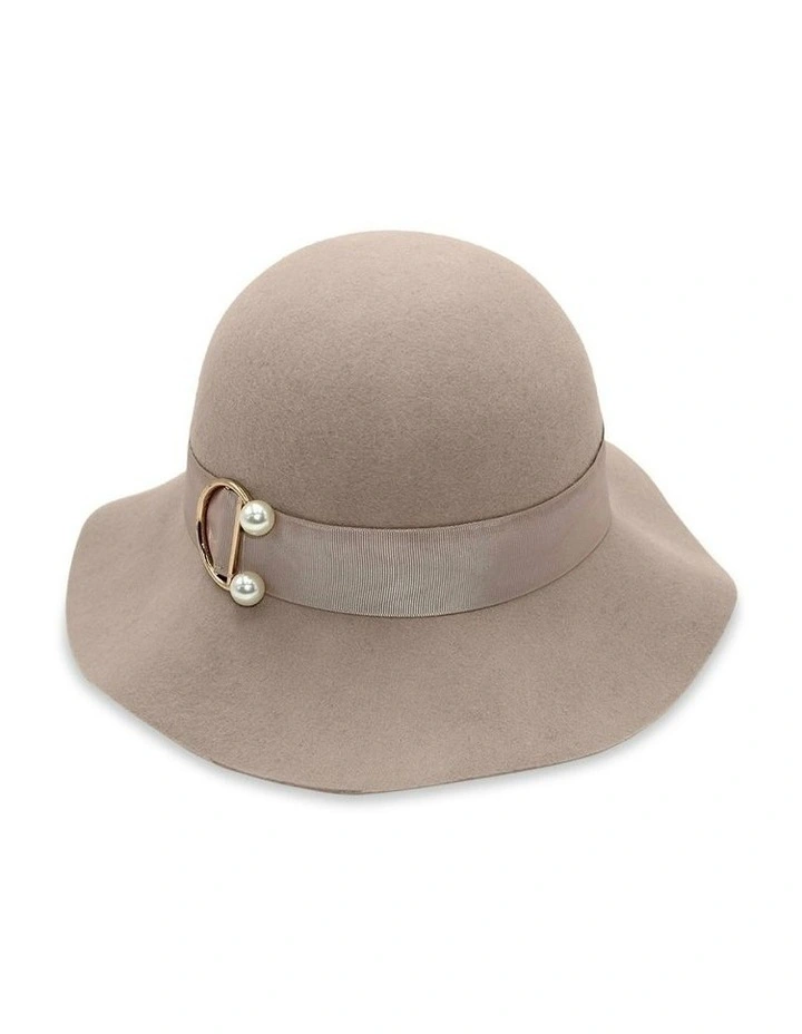 Saige Small Wool Floppy in Beige