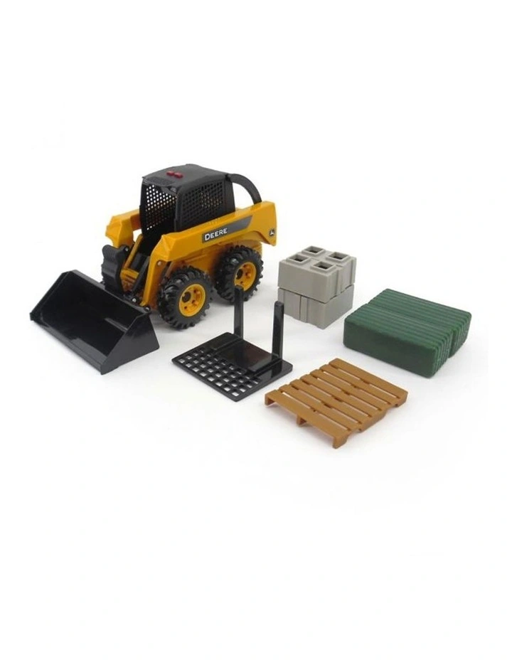 Light/Sound Toy w/Bales/Bricks/Buket/Fork Kids 1:16 Skidsteer Set 3years