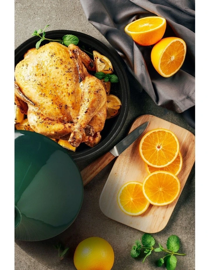 Signature Cast Iron Tagine with Ceramic Lid Ombre D25xH18.5cm in Green