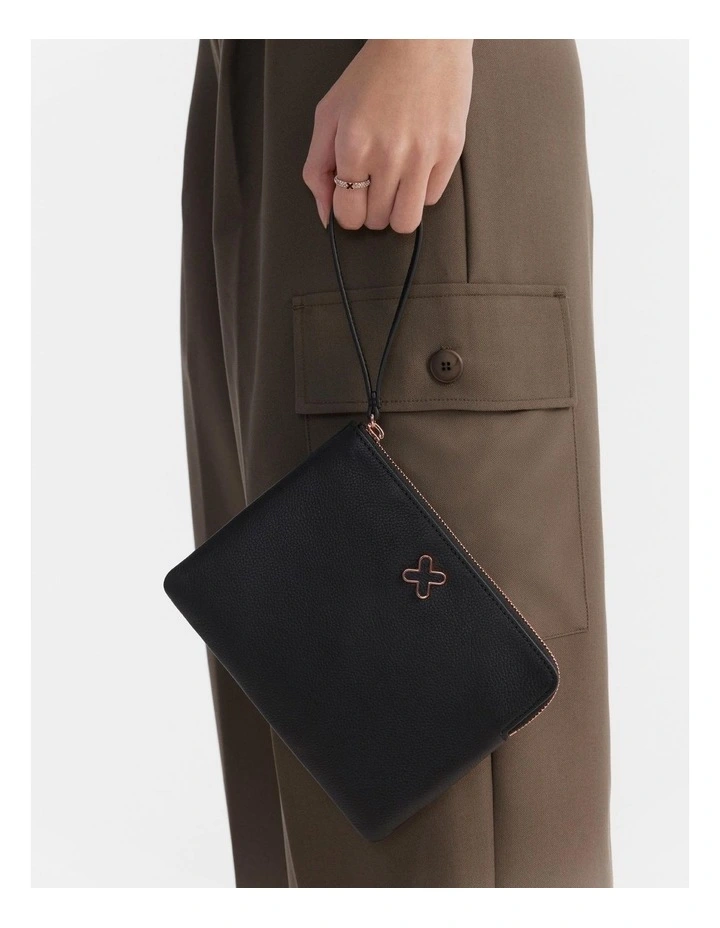 Hendrix Medium Pouch in Black Rose Gold
